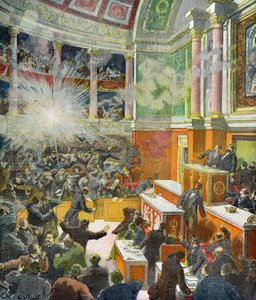 Explosion einer Bombe geworfen von Auguste Vaillant von Frederic Theodore Lix