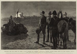 Warten auf den Mondaufgang, eine Pause während Sir Herbert Stewarts Wüstenmarsch von Korti zu den Gakdul-Wells
