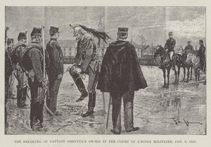 Das Zerbrechen des Schwertes von Hauptmann Dreyfus im Hof der Militärschule, 5. Januar 1895 von Frederic de Haenen