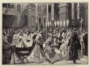 Die Zeremonie am Stein der Salbung, Salbung der Effigie unseres Herrn von Frederic de Haenen