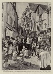 Die römisch-katholische Prozession zu Ehren des Fête Dieu in Dinan von Frederic de Haenen