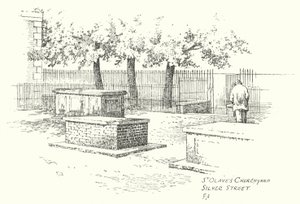 Kirchhof von St. Olave, Silver Street von Frederick Adcock