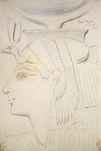 Studie eines Reliefs einer Göttin im Tempel von Seti I, Abydos