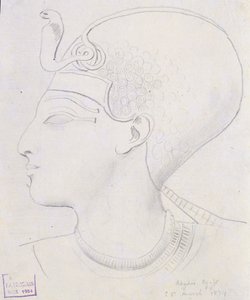 Studie eines Reliefs des Kopfes von Seti I. im Tempel von Seti I., Abydos