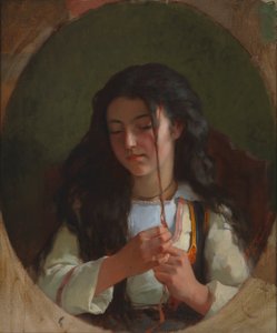 Studie eines jungen Mädchens, Pont Aven von Frederick Arthur Bridgman