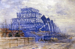 Der Bau des Bahnhofs St. Pancras von Frederick Barnard