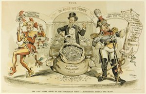 Die letzten drei Hoffnungen der Republikanischen Partei, aus Puck von Frederick Burr Opper