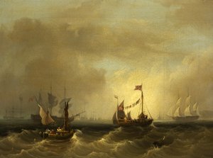 Meereslandschaft mit Booten von Frederick Calvert