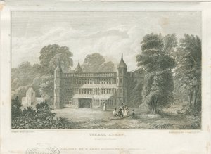 Tixall Hall - Torhaus: Gravur, ca. 1830 von Frederick Calvert