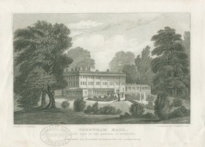 Trentham Hall: Gravur, um 1830 von Frederick Calvert
