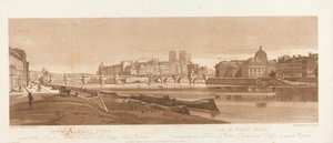 Blick auf Port Neuf, Teil des Louvre, Notre Dame & das College der Vier Nationen, 1803; Platte 7 aus Ansichten in Paris, das Emanuel-Volumen Nachzeichnung der Platte B1981.25.2616 von Frederick Christian Lewis the Elder