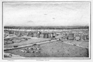 Das Regierungsgebäude und das Rathaus, Kalkutta, Indien, um 1840er Jahre von Frederick Fiebig