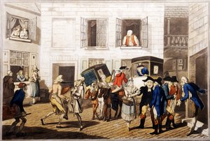 Gasthofhof in Calais, veröffentlicht von William Holland, London, 1790