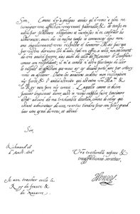 Brief von Henry Frederick, Prinz von Wales, an König Heinrich IV. von Frankreich, 1606