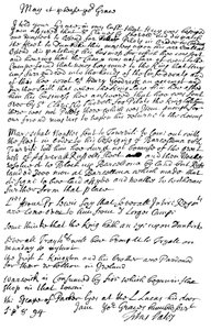Brief von Titus Oates an den Herzog von Bolton, 1694