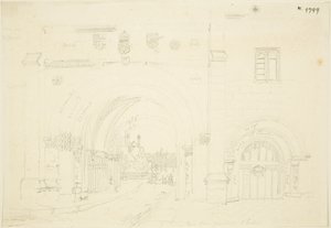 Abteitor der Kathedrale von Bristol, Blick nach Süden von Frederick Mackenzie