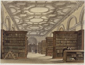 Innenansicht der öffentlichen Bibliothek, Cambridge, aus 