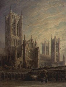 Kathedrale von Lincoln von den Kreuzgängen, 19. Jahrhundert von Frederick Mackenzie