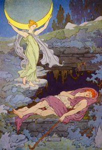 Nur vom Mond in der Nacht besucht, wird Endymion für immer schlafen