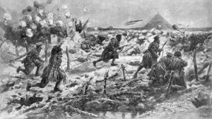 Ein britischer Angriff mit Bajonett und Granate, Neuve-Chapelle, Frankreich, 10. März 1915, 1926 von Frederick Villiers