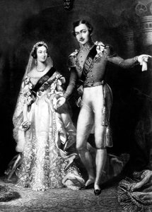 Königin Victoria und Prinz Albert bei ihrer Rückkehr vom Traugottesdienst im St. James