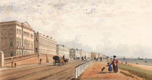 Brighton: die Front und die Kettenbrücke in der Ferne von Frederick William Woledge