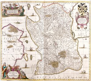 Karte von Schonen (Schweden) von Frederick de Wit