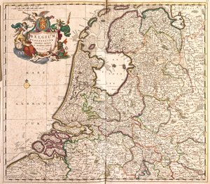 Karte der Belgischen Föderation (Belgien) (Radierung) von Frederick de Wit