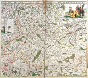 Karte der Grafschaft Hennegau (Belgien) und des Bistums Cambrai (Frankreich) von Frederick de Wit
