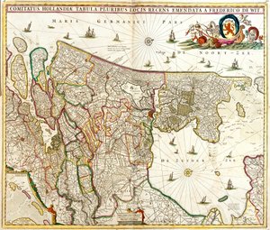 Karte der Grafschaft Holland (Niederlande) von Frederick de Wit