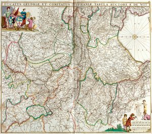 Karte des Herzogtums Geldern und der Grafschaft Zutphen (Deutschland) von Frederick de Wit