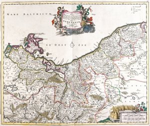 Karte des Herzogtums Pommern (Polen) (Radierung)