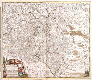 Karte des Herzogtums Sachsen (Deutschland) von Frederick de Wit