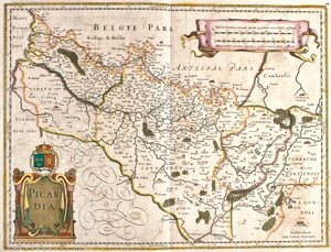 Karte der Provinz Picardie (Frankreich) (Radierung)