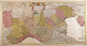 Norditalien. Karte von Frederik de Wit, Amsterdam, Kupferstich. 1705 von Frederick de Wit