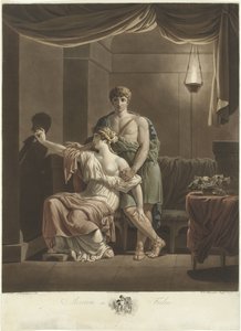 Philea zeichnet das Porträt ihres Geliebten Ariston mit Hilfe seines Schattens an der Wand von Frederik Christiaan Bierweiler