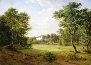 Dänische Landschaft mit einem kleinen Schloss von Frederik Kiaerskou
