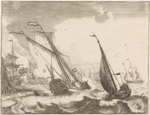 Schiffe auf See von Frederik Ottens
