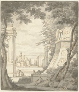 Fantasielandschaft mit klassizistischer Architektur