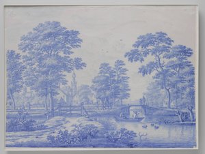 Plakette mit Blick auf Overschie bei Rotterdam von Frederik van Frytom (attributed to)