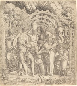 Junger Mann trinkt Wasser (Rebecca und Eliezer?) von French 16th Century after Francesco Primaticcio
