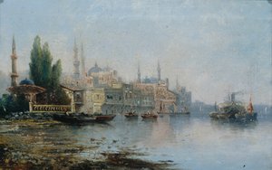 Istanbul vom Bosporus aus gesehen, zweite Hälfte des 19. Jahrhunderts