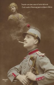 Ein junger Soldat träumt von seiner Liebe von French Photographer
