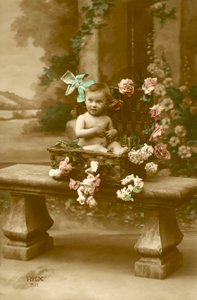 Baby im Korb von French Photographer
