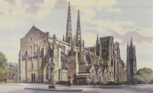 Bordeaux, Kathedrale St-Andre, Gesamtansicht Südosten und Pey-Berland-Turm von French Photographer