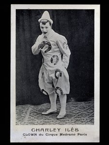 Clown Charley Iles (1876-?) vom Medrano-Zirkus in Paris, ca. 1910, Postkarte, Frankreich, 20. Jahrhundert von French Photographer