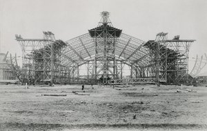 Bau der Galerie des Machines für die Weltausstellung von 1889