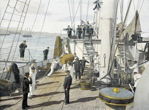 Französische Marine, Ende des 19. Jahrhunderts: Das Essen - Bibl. des Arts Deco von French Photographer