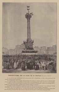 Die Kommune von Paris, Demonstrationen auf dem Place de la Bastille, vom 24. bis 28. Februar von French Photographer