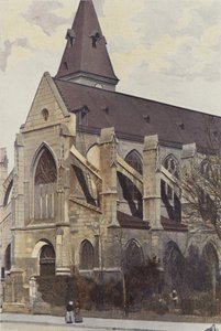Paris, Kirche Saint-Médard, Westportal und Seitenansicht von French Photographer